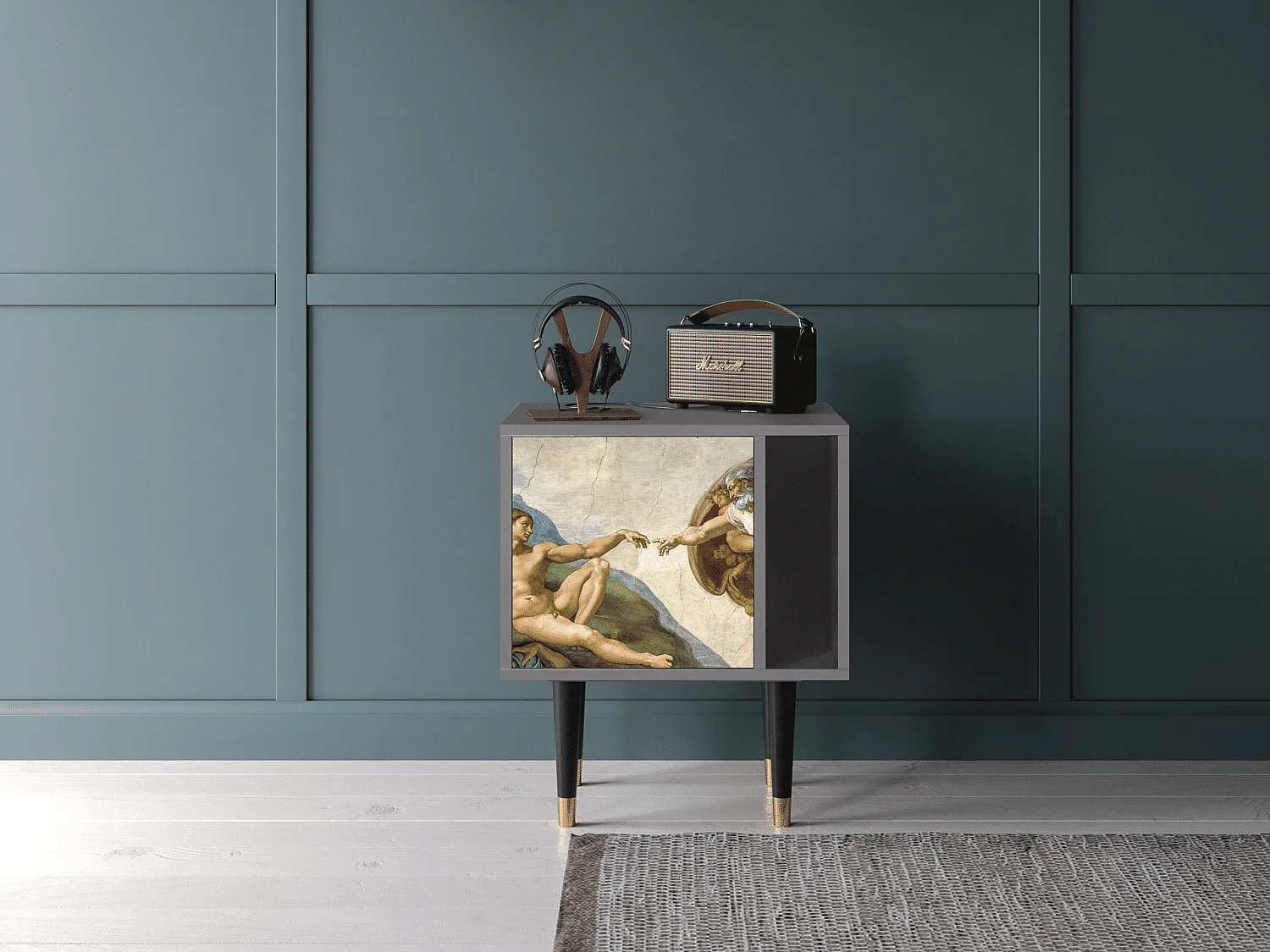 Criado-mudo - 57х69х48 cm - S2 - The Creation of Adam, Cinza