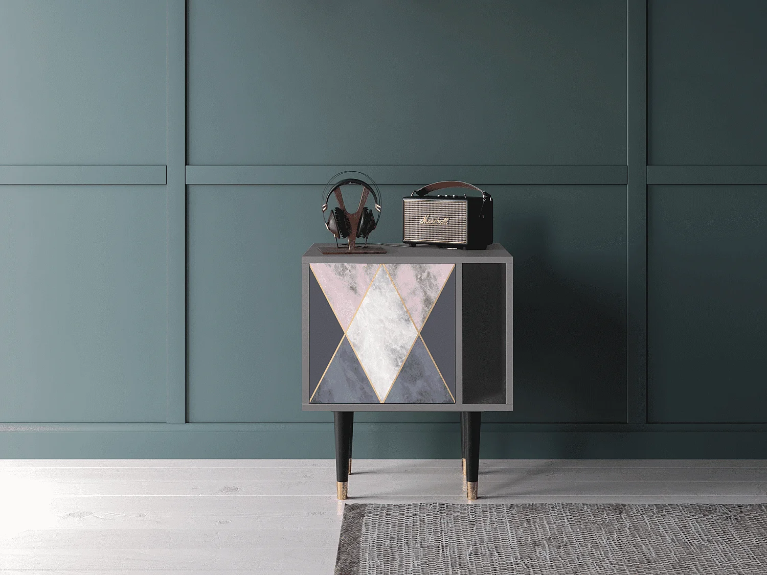 Nachttisch - 57х69х48 cm - S2 - Ideal Harmony, Grau