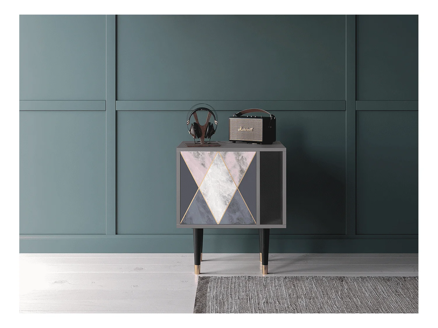 Table de nuit - 57х69х48 cm - S2 - Ideal Harmony, Gris