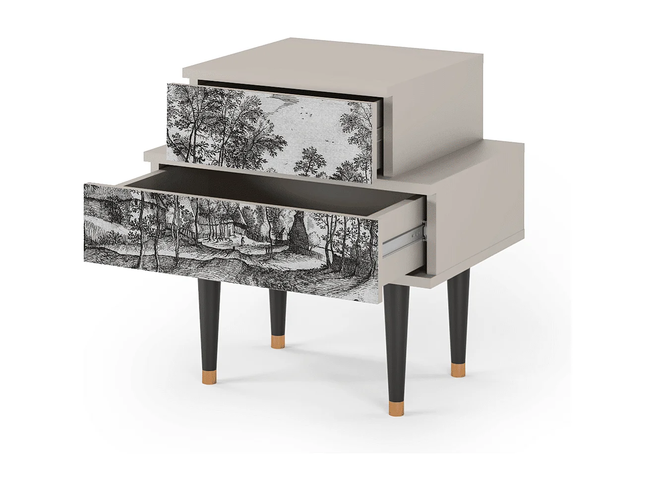 Stolik nocny - 58х58х41 cm - NS1 - Village Road, Piaskowy