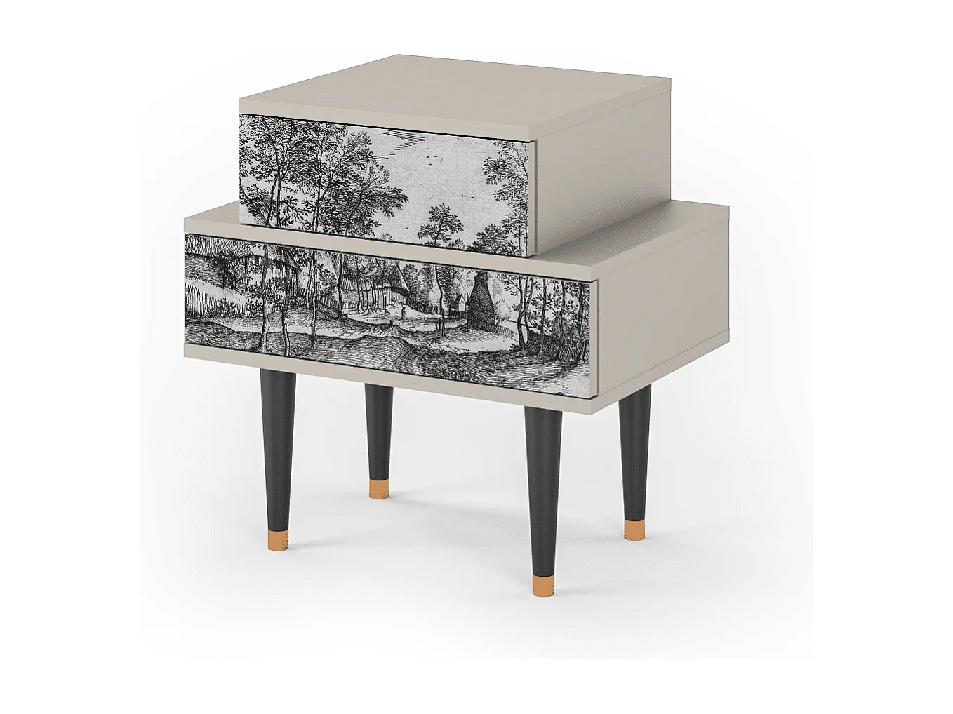 Table de nuit - 58х58х41 cm - NS1 - Village Road, Sable