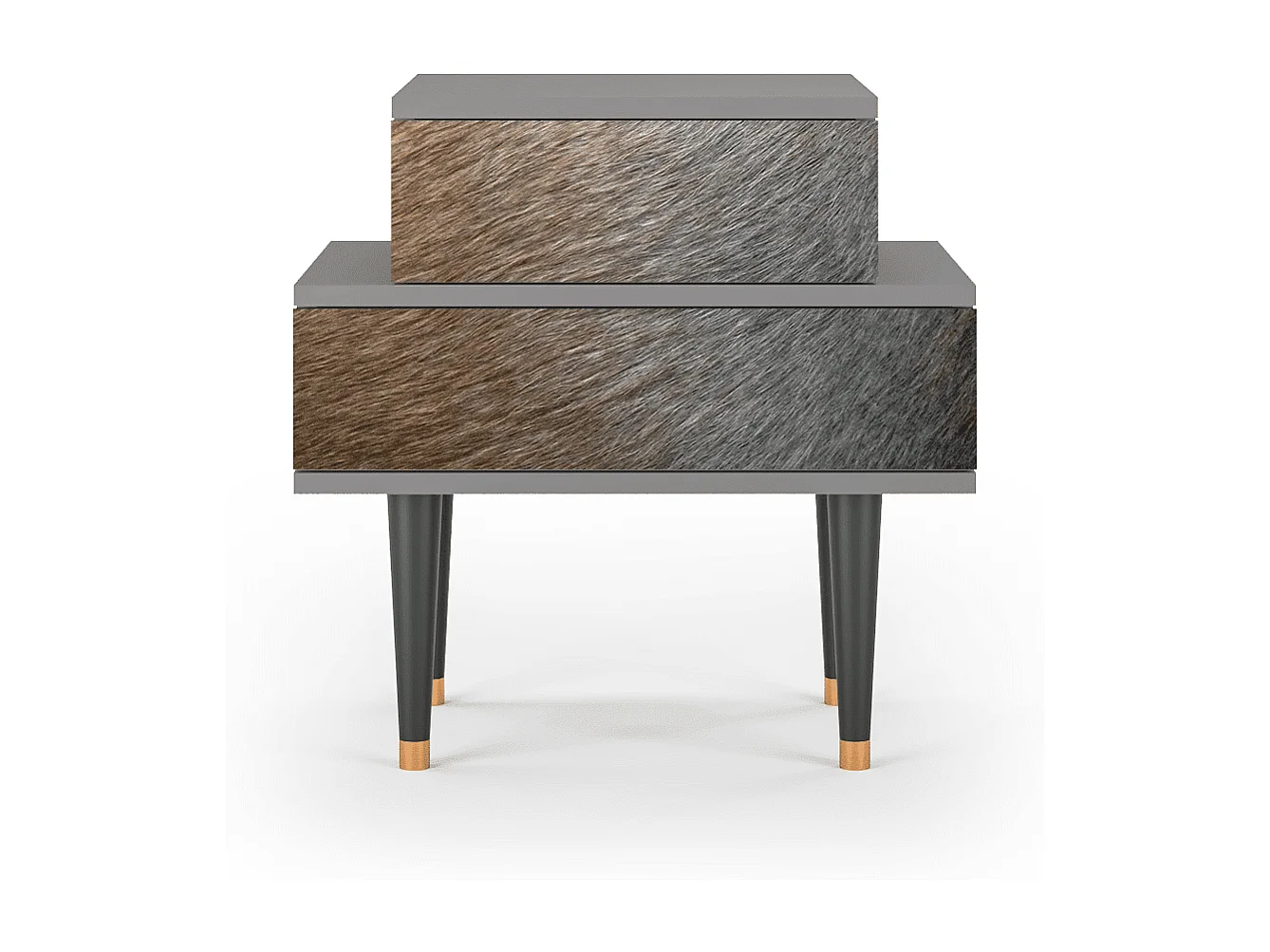 Comodino - 58х58х41 cm - NS1 - Peanut Hair, Grigio