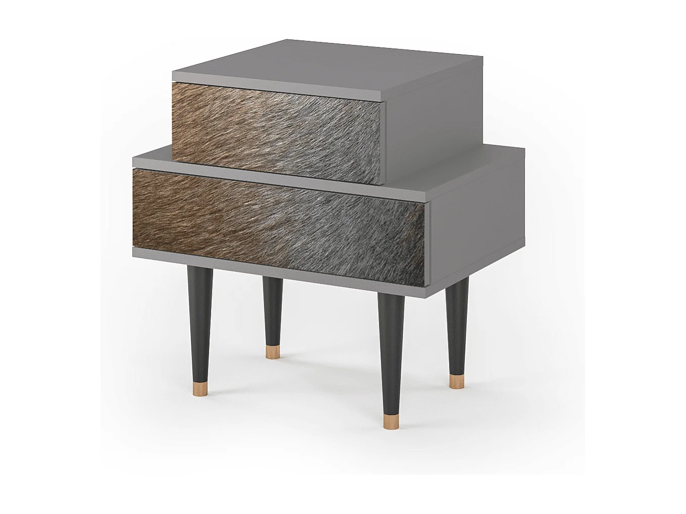 Comodino - 58х58х41 cm - NS1 - Peanut Hair, Grigio