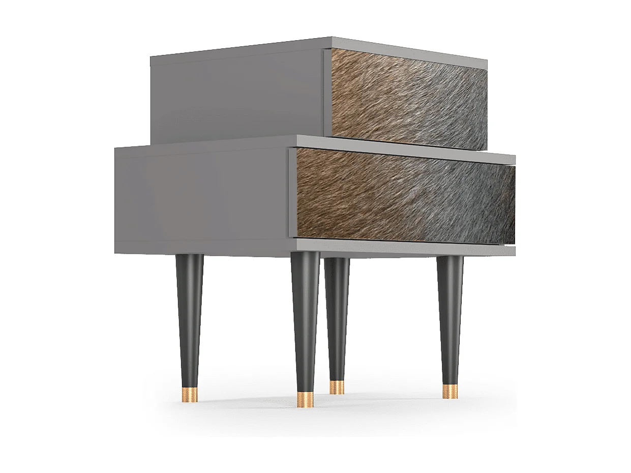 Comodino - 58х58х41 cm - NS1 - Peanut Hair, Grigio