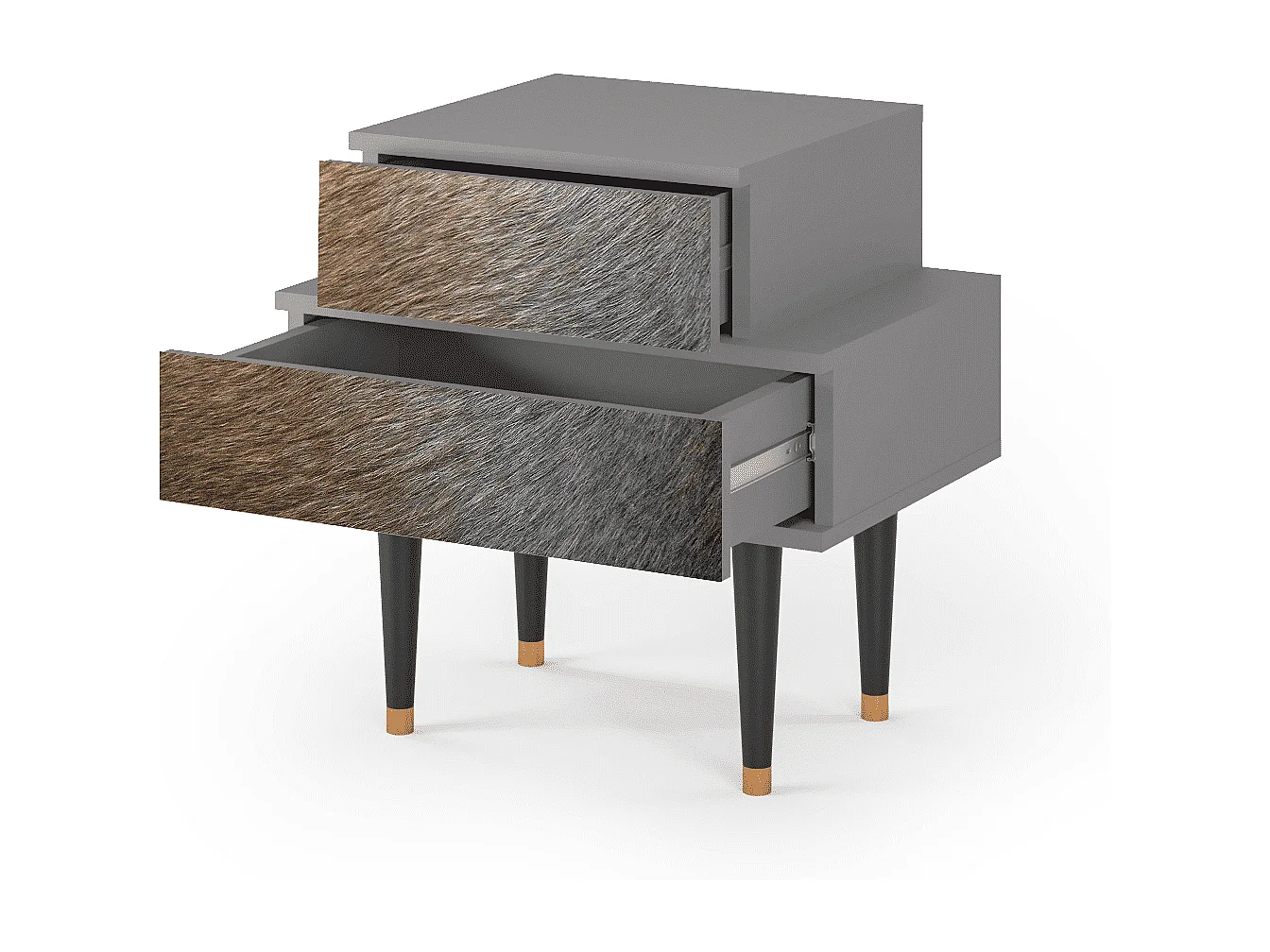 Comodino - 58х58х41 cm - NS1 - Peanut Hair, Grigio