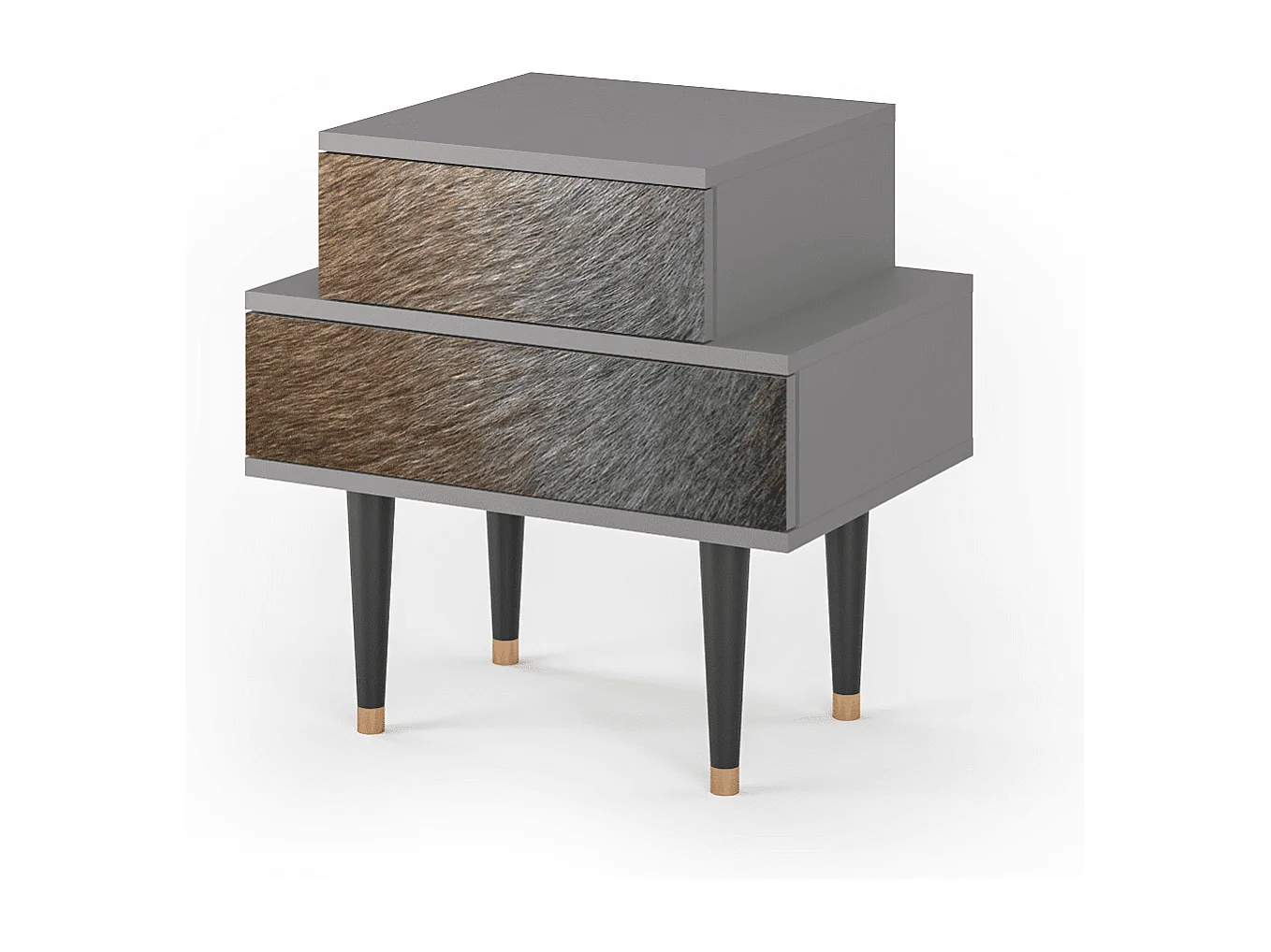 Table de nuit - 58х58х41 cm - NS1 - Peanut Hair, Gris