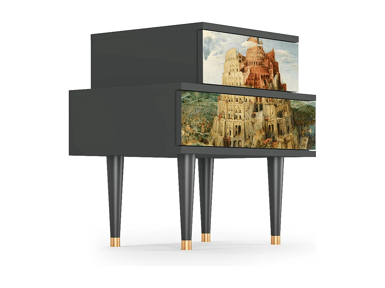 Nachtkastje - 58х58х41 cm - NS1 - Elder The Tower, Antraciet