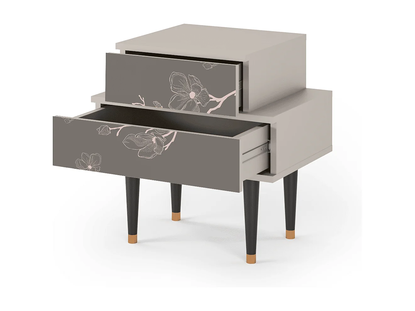 Stolik nocny - 58х58х41 cm - NS1 - Cherry Blossom, Piaskowy