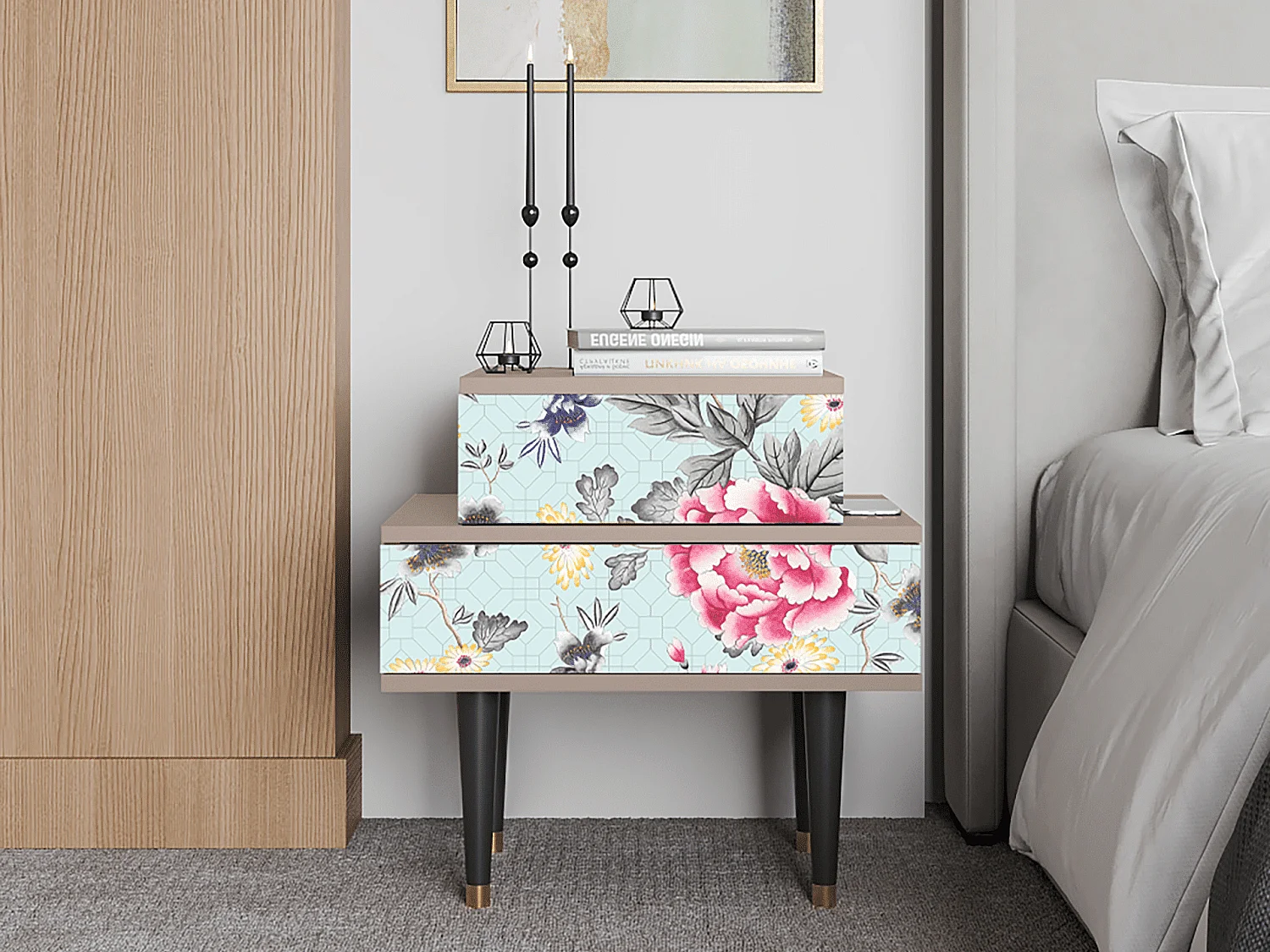 Table de nuit - 58х58х41 cm - NS1 - Sky Garden, Latte