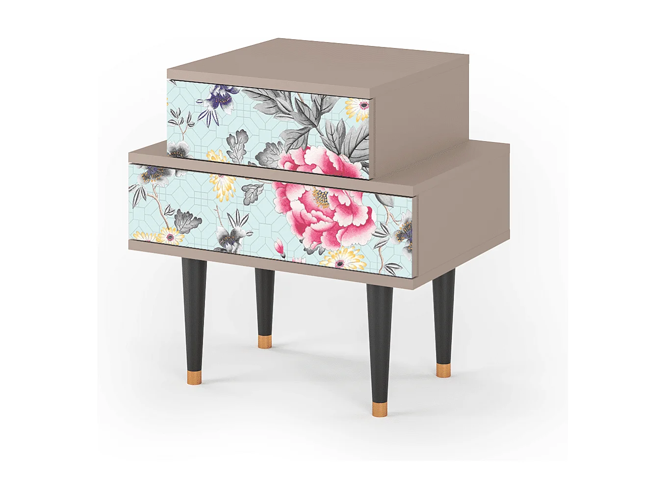 Stolik nocny - 58х58х41 cm - NS1 - Sky Garden, Latte