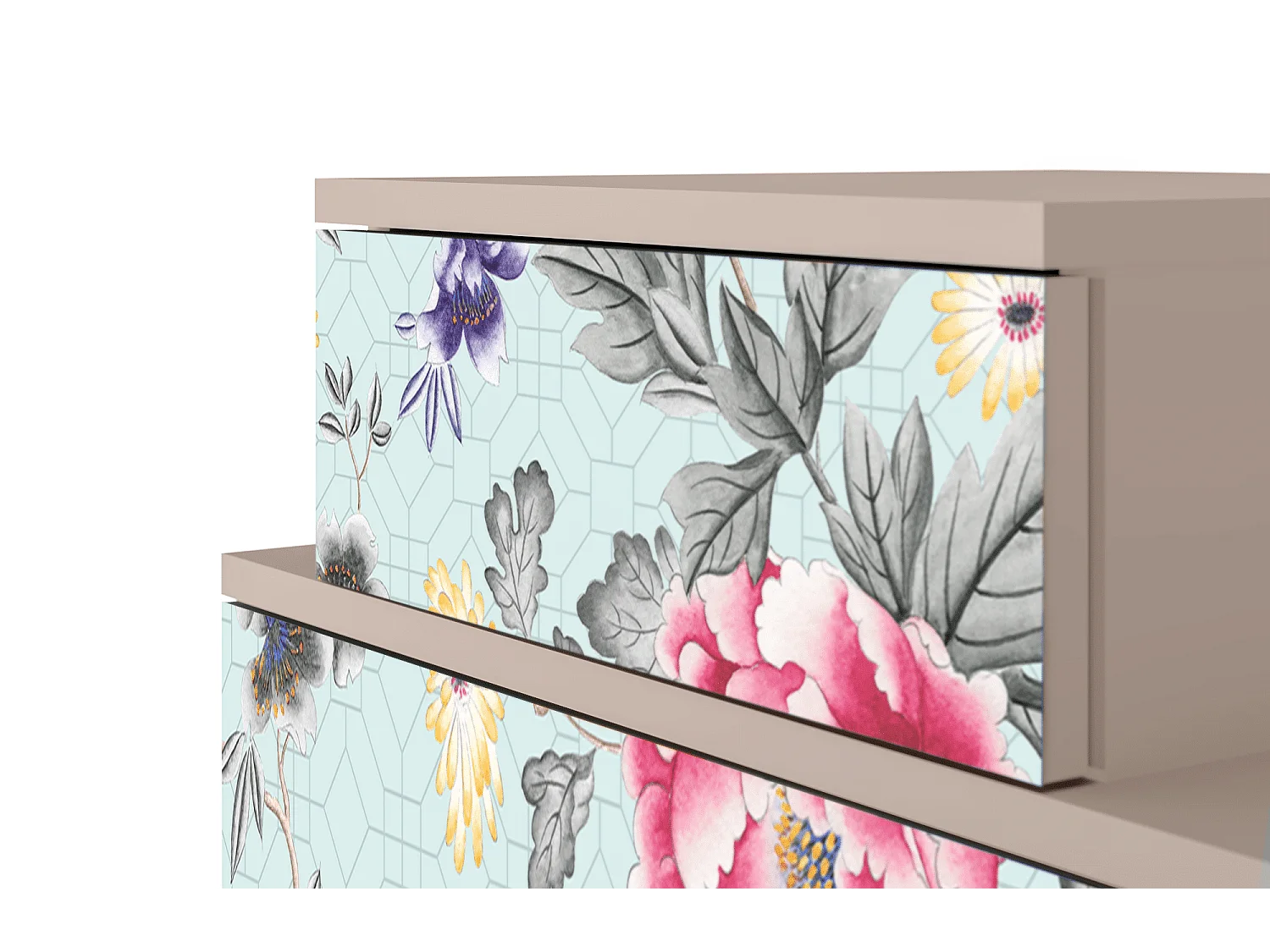 Stolik nocny - 58х58х41 cm - NS1 - Sky Garden, Latte