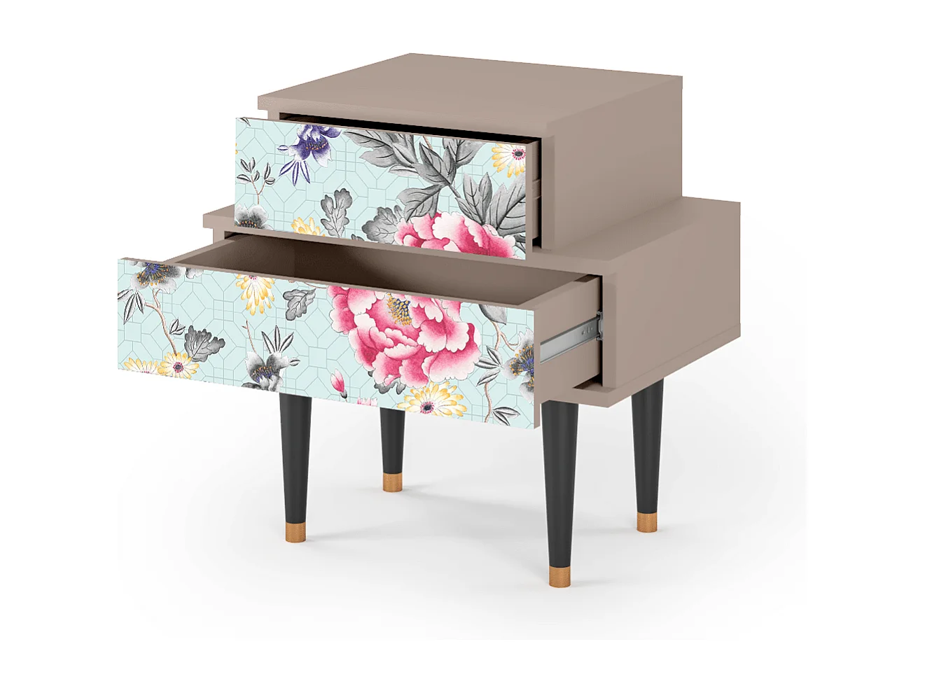 Stolik nocny - 58х58х41 cm - NS1 - Sky Garden, Latte