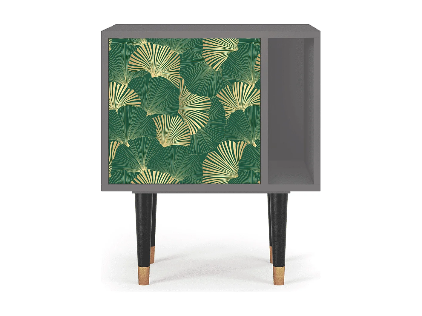 Mesita de noche - 57х69х48 cm - S2 - Gold Ginkgo, Gris