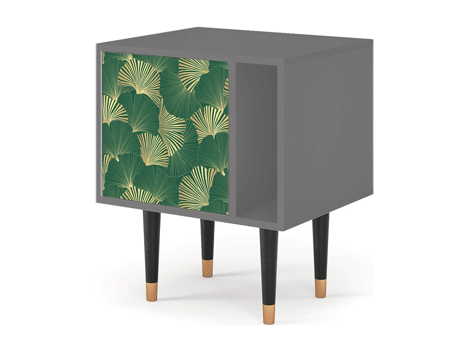 Mesita de noche - 57х69х48 cm - S2 - Gold Ginkgo, Gris