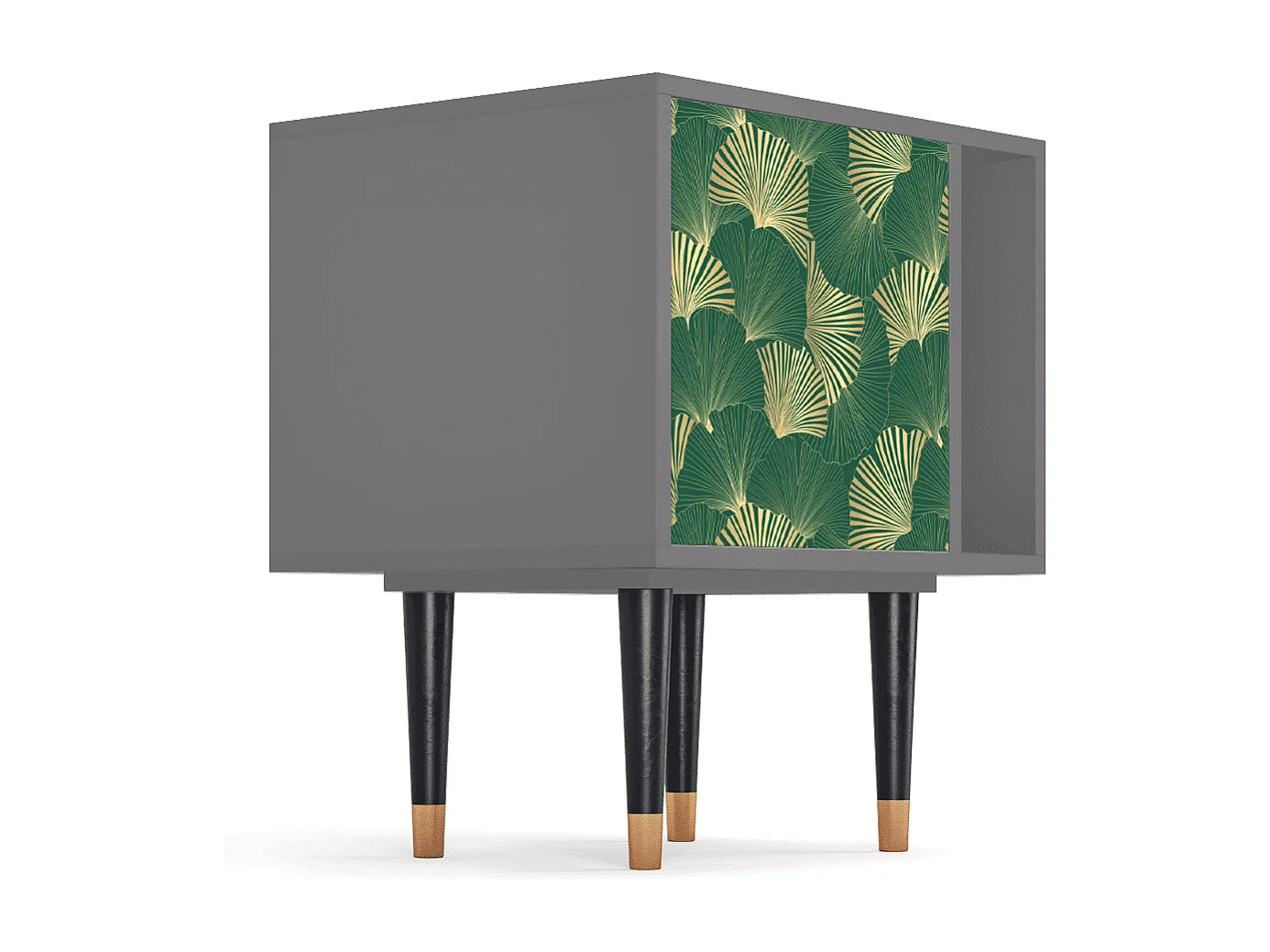 Mesita de noche - 57х69х48 cm - S2 - Gold Ginkgo, Gris