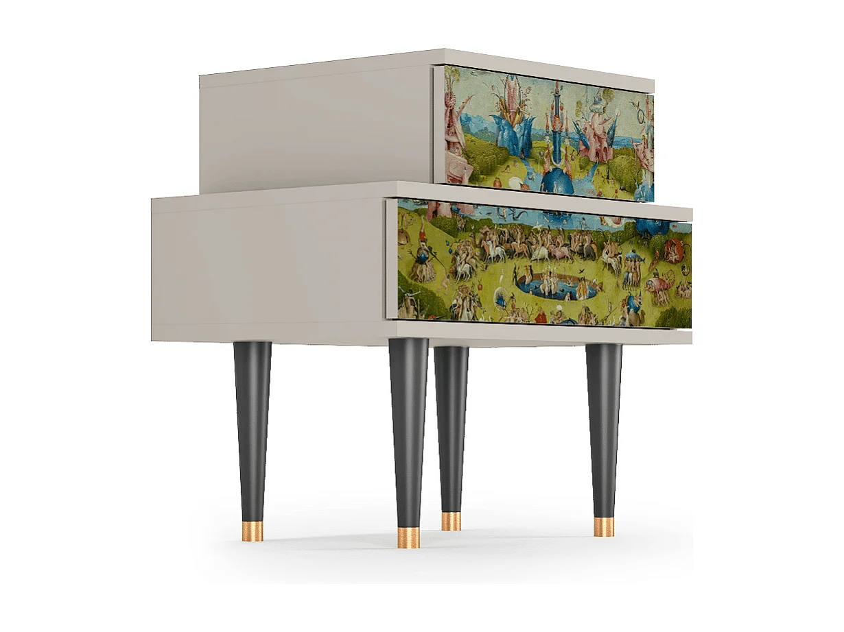 Stolik nocny - 58х58х41 cm - NS1 - The Garden 2 by Bosch, Piaskowy
