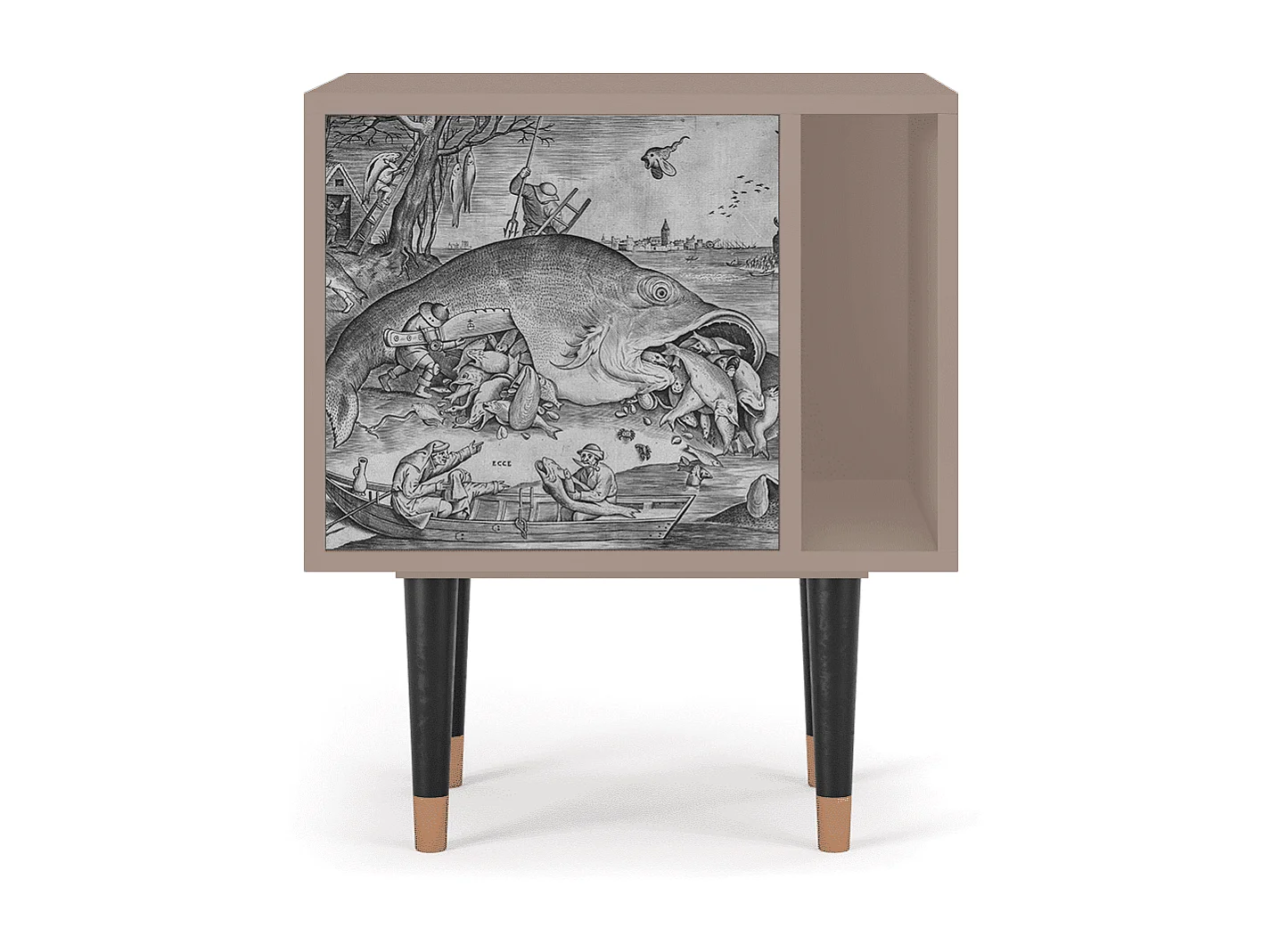 Table de nuit - 57х69х48 cm - S2 - Big Fish Eat Little, Latte