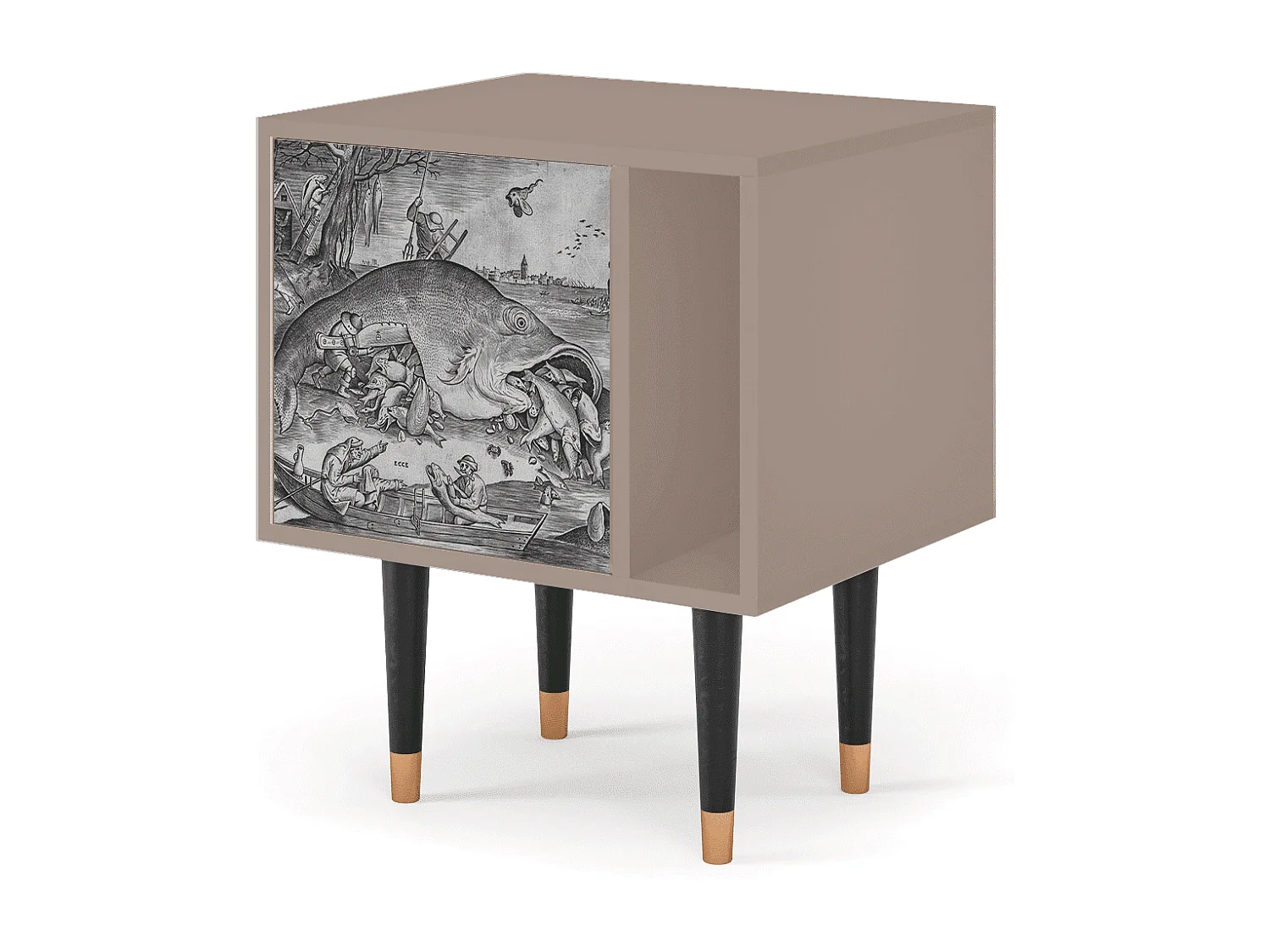 Table de nuit - 57х69х48 cm - S2 - Big Fish Eat Little, Latte