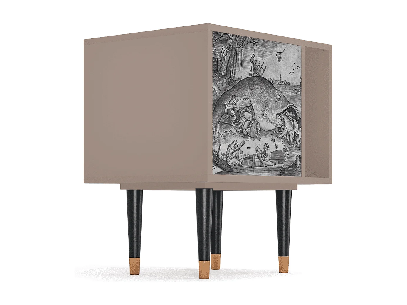 Table de nuit - 57х69х48 cm - S2 - Big Fish Eat Little, Latte