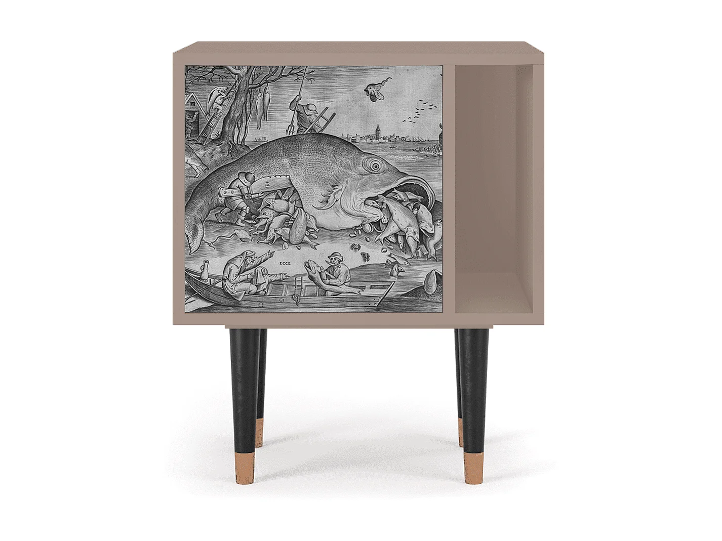 Table de nuit - 57х69х48 cm - S2 - Big Fish Eat Little, Latte