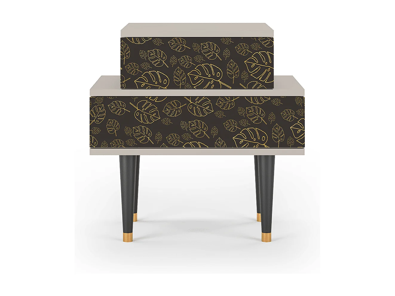 Stolik nocny - 58х58х41 cm - NS1 - Fall Of The Leaves, Piaskowy