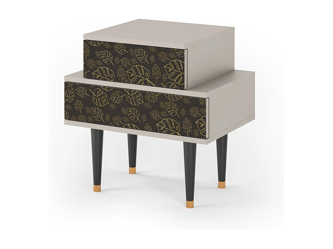 Stolik nocny - 58х58х41 cm - NS1 - Fall Of The Leaves, Piaskowy