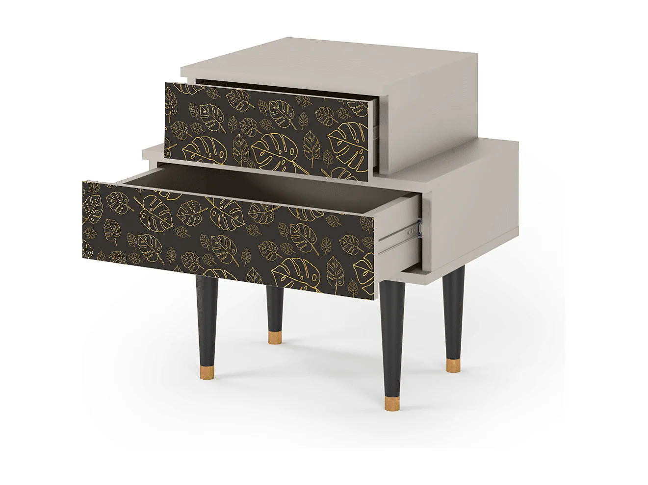 Stolik nocny - 58х58х41 cm - NS1 - Fall Of The Leaves, Piaskowy