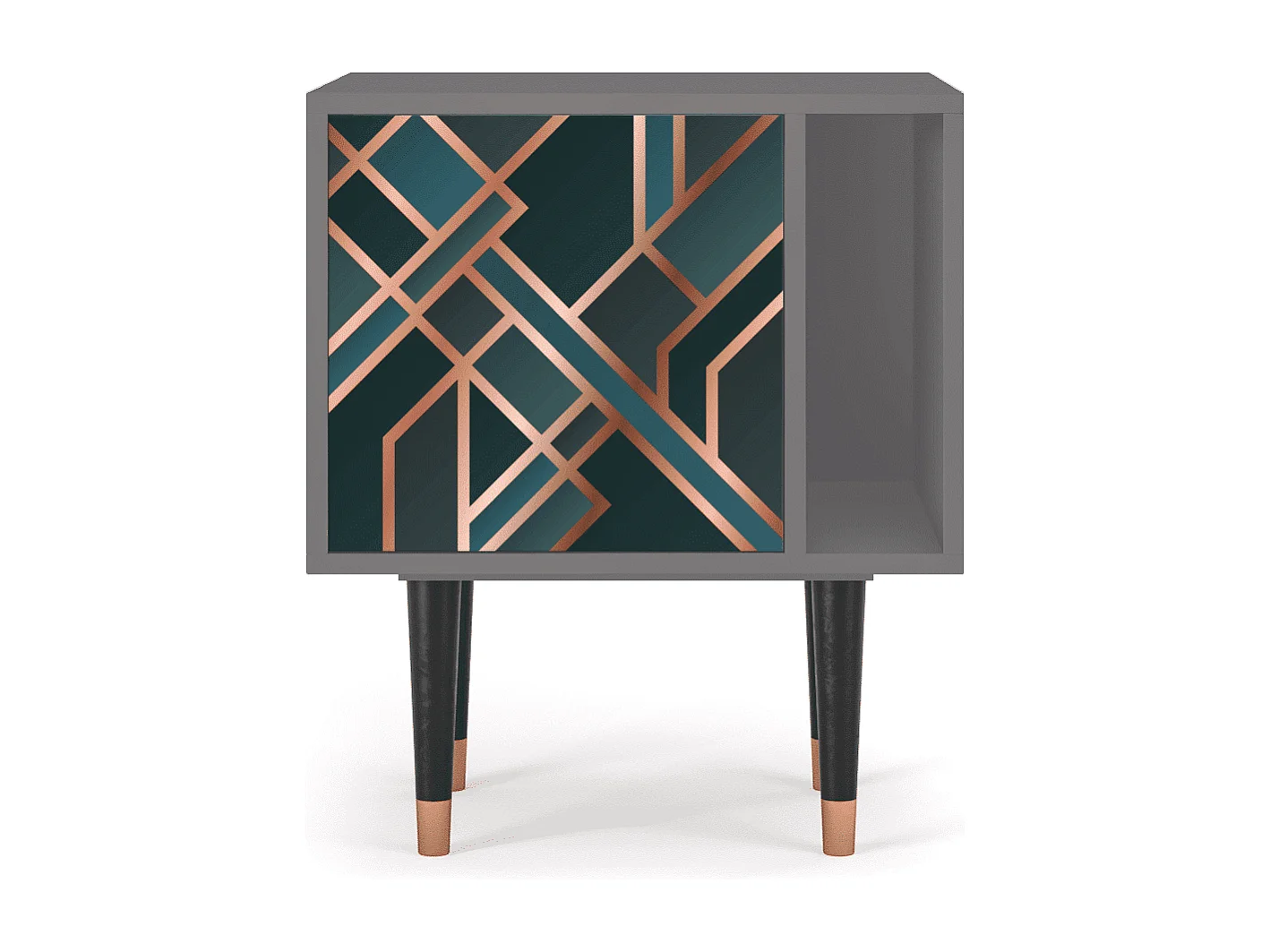 Stolik nocny - 57х69х48 cm - S2 - Bronze Crossroad, Szary