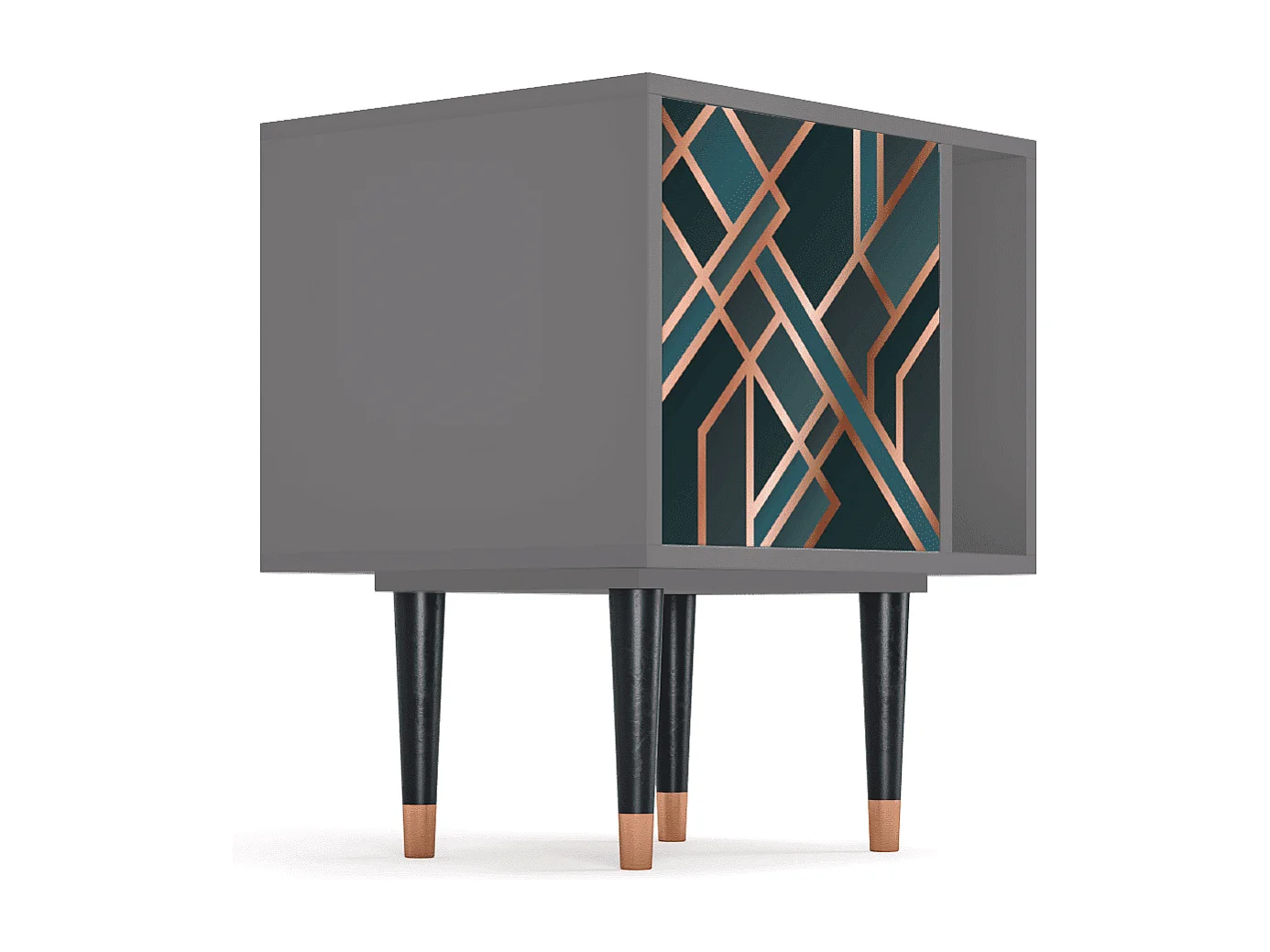 Stolik nocny - 57х69х48 cm - S2 - Bronze Crossroad, Szary