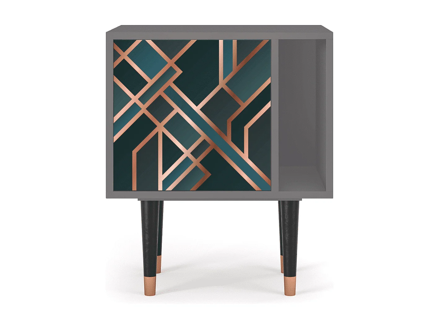 Stolik nocny - 57х69х48 cm - S2 - Bronze Crossroad, Szary