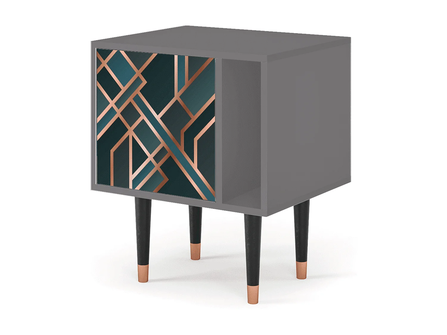 Stolik nocny - 57х69х48 cm - S2 - Bronze Crossroad, Szary