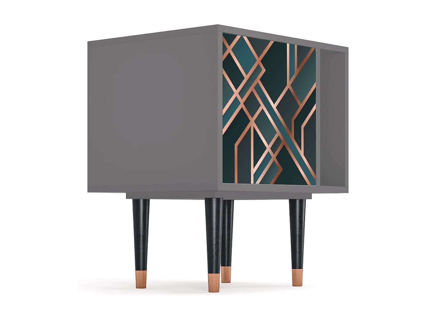 Stolik nocny - 57х69х48 cm - S2 - Bronze Crossroad, Szary