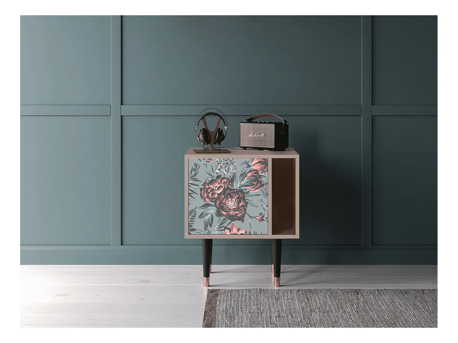 Table de nuit - 57х69х48 cm - S2 - Light Peonies, Latte