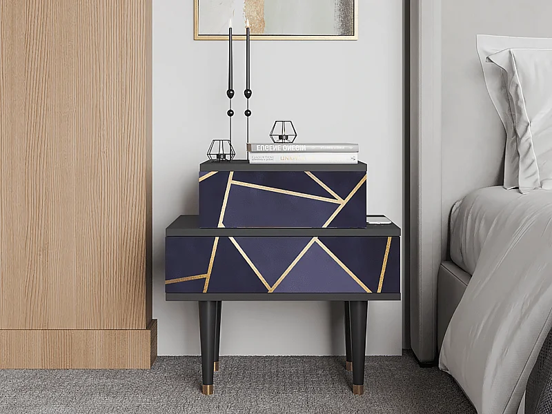 Comodino - 58х58х41 cm - NS1 - The Amethyst, Antracite