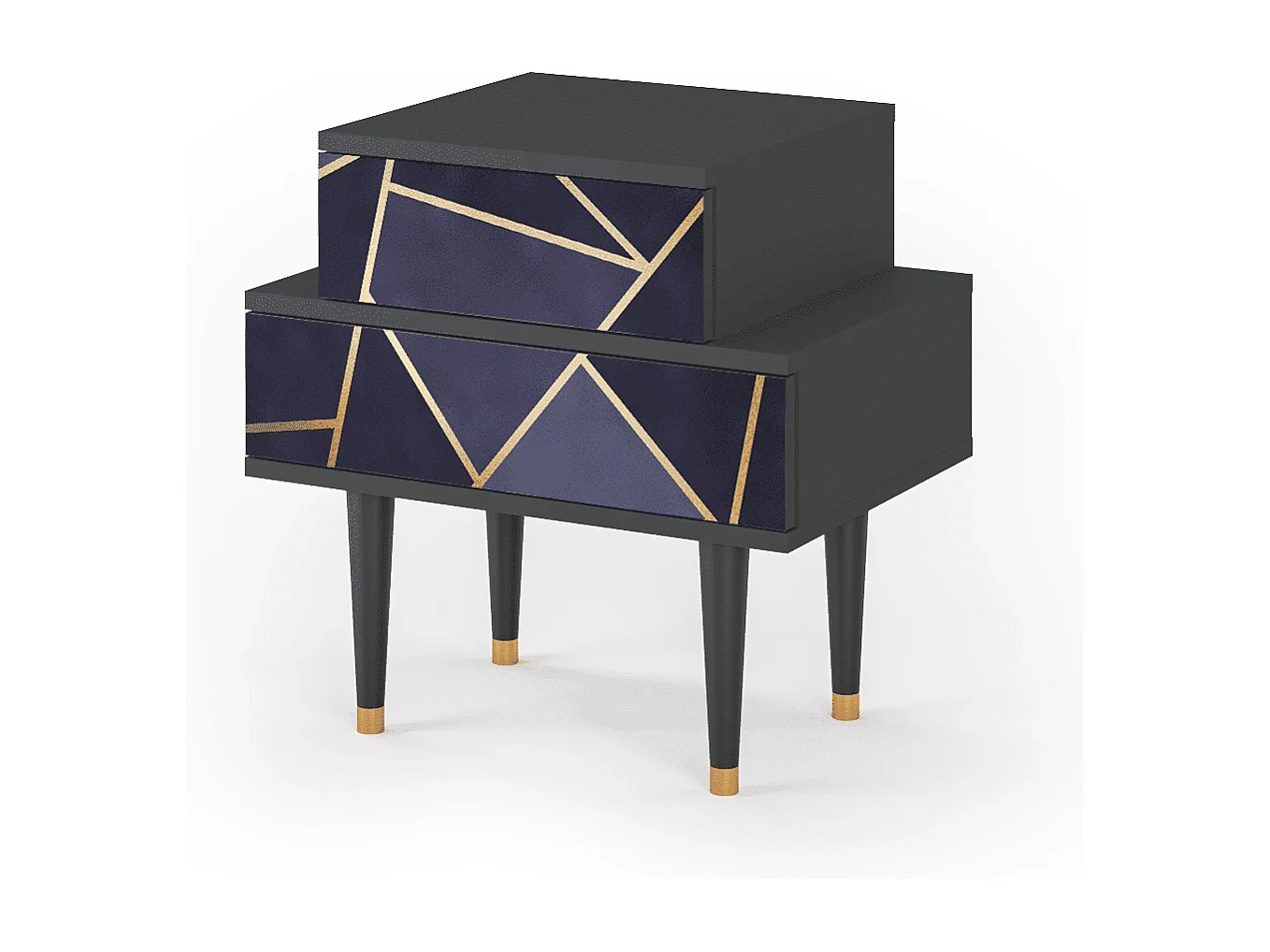 Stolik nocny - 58х58х41 cm - NS1 - The Amethyst, Antracyt