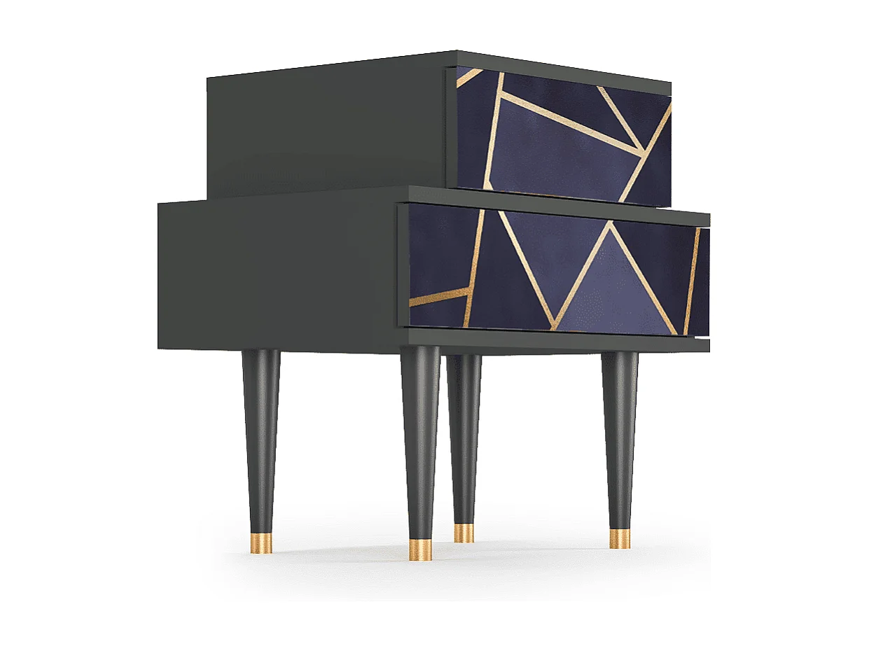 Stolik nocny - 58х58х41 cm - NS1 - The Amethyst, Antracyt