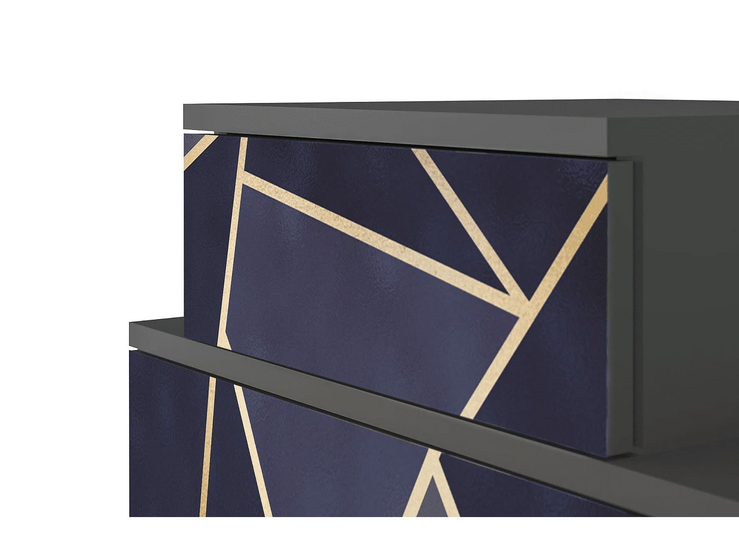 Stolik nocny - 58х58х41 cm - NS1 - The Amethyst, Antracyt