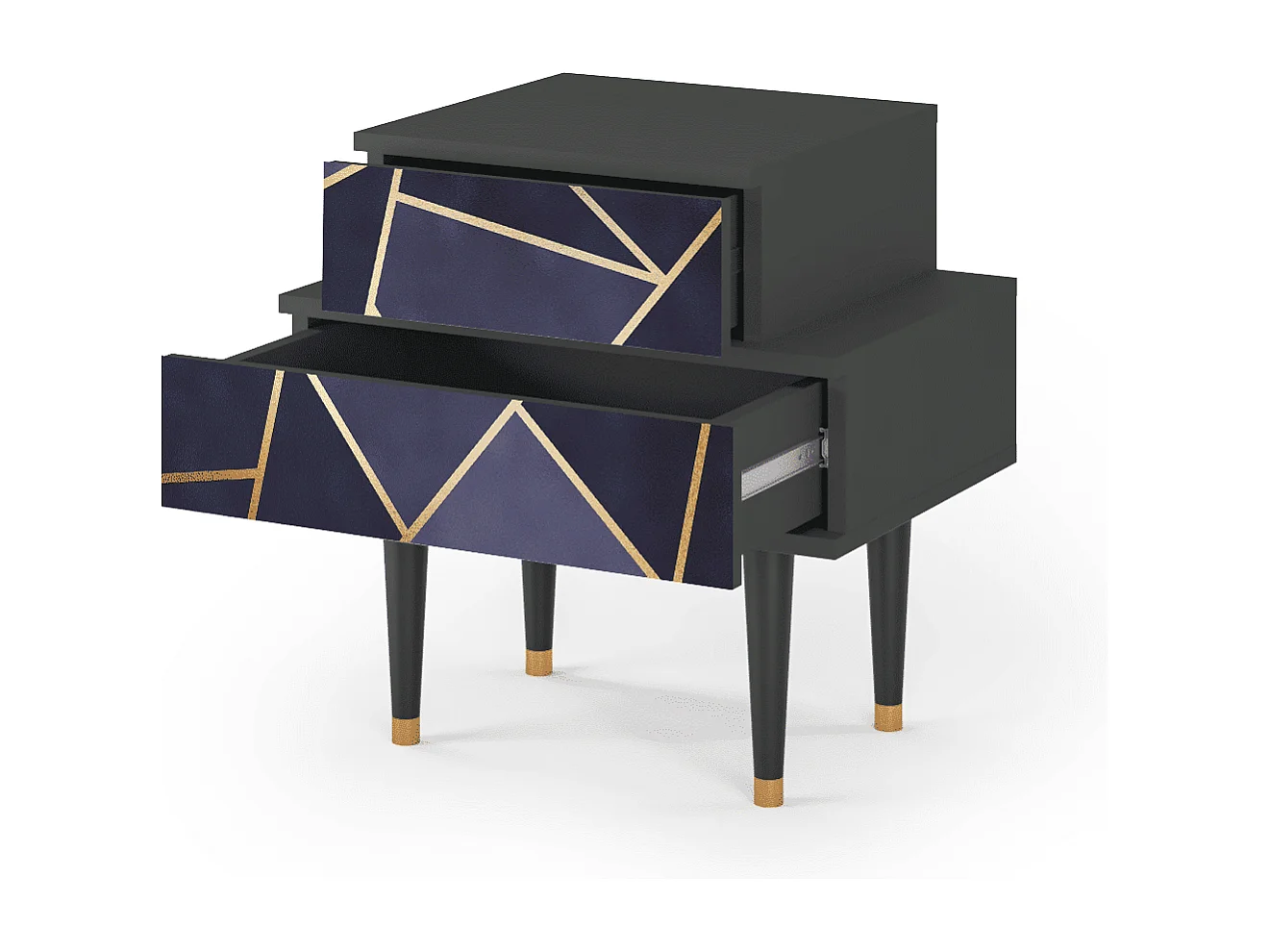 Stolik nocny - 58х58х41 cm - NS1 - The Amethyst, Antracyt