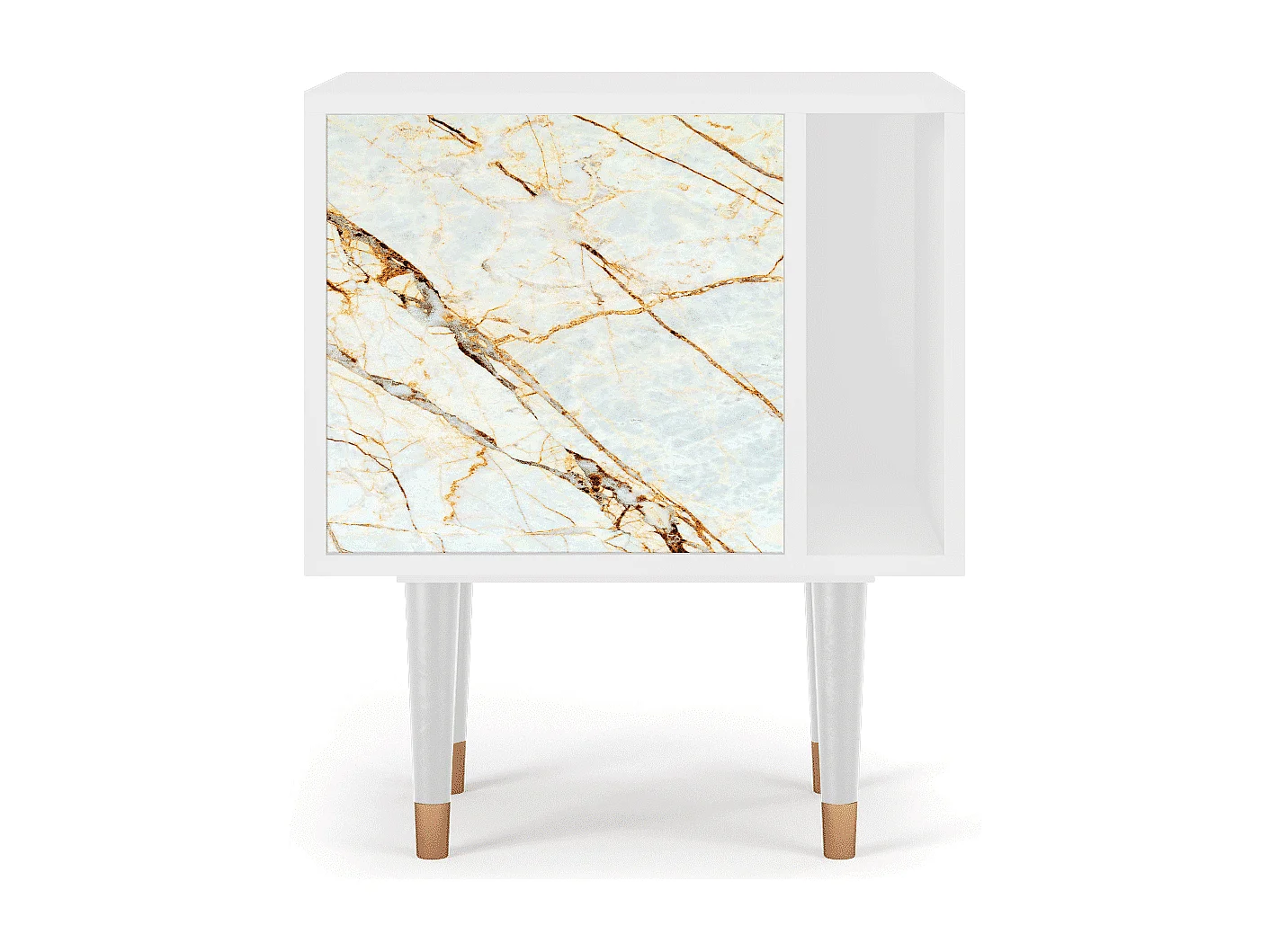 Table de nuit - 57х69х48 cm - S2 - Sabley Marble, Blanc