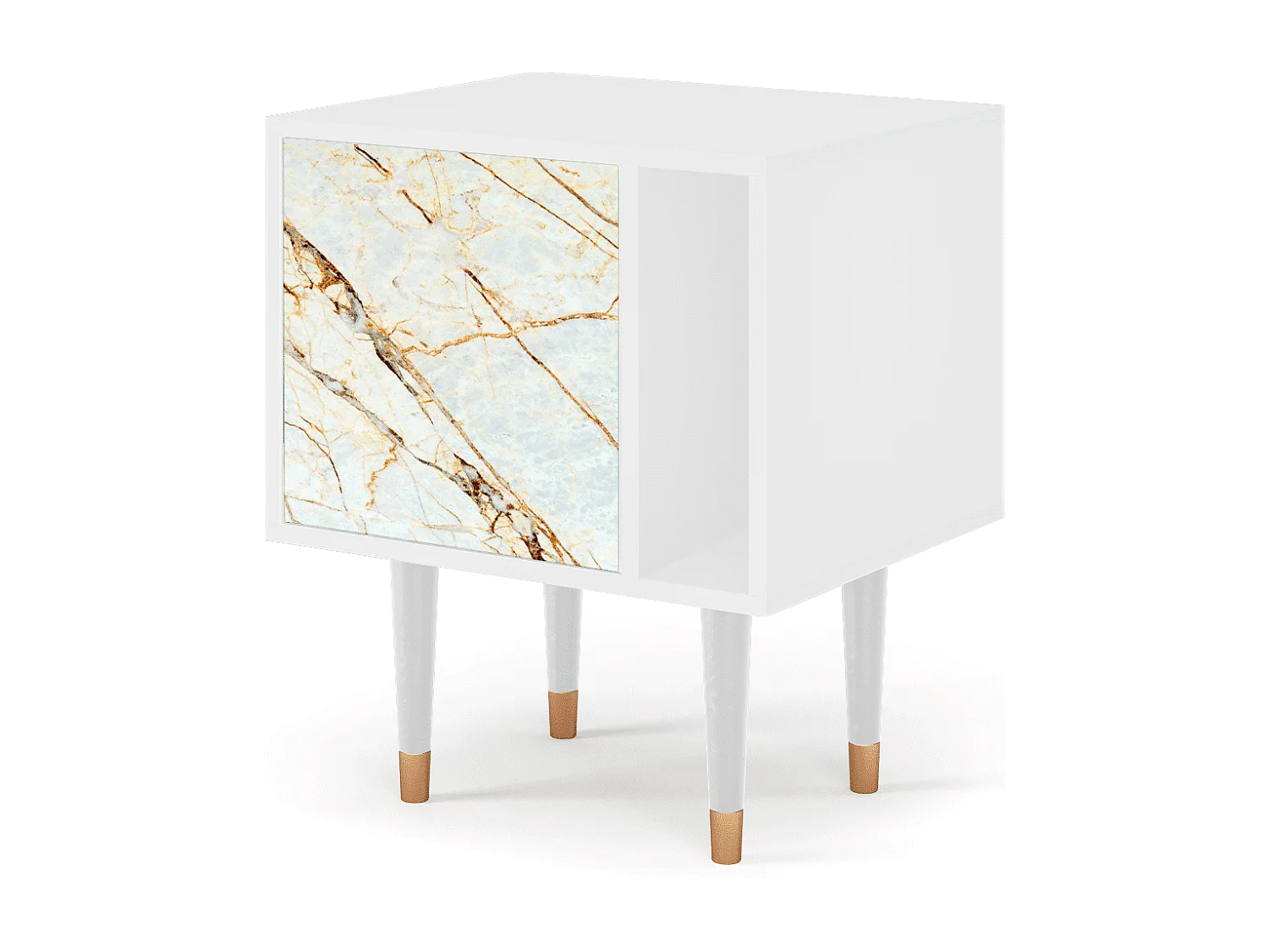 Table de nuit - 57х69х48 cm - S2 - Sabley Marble, Blanc