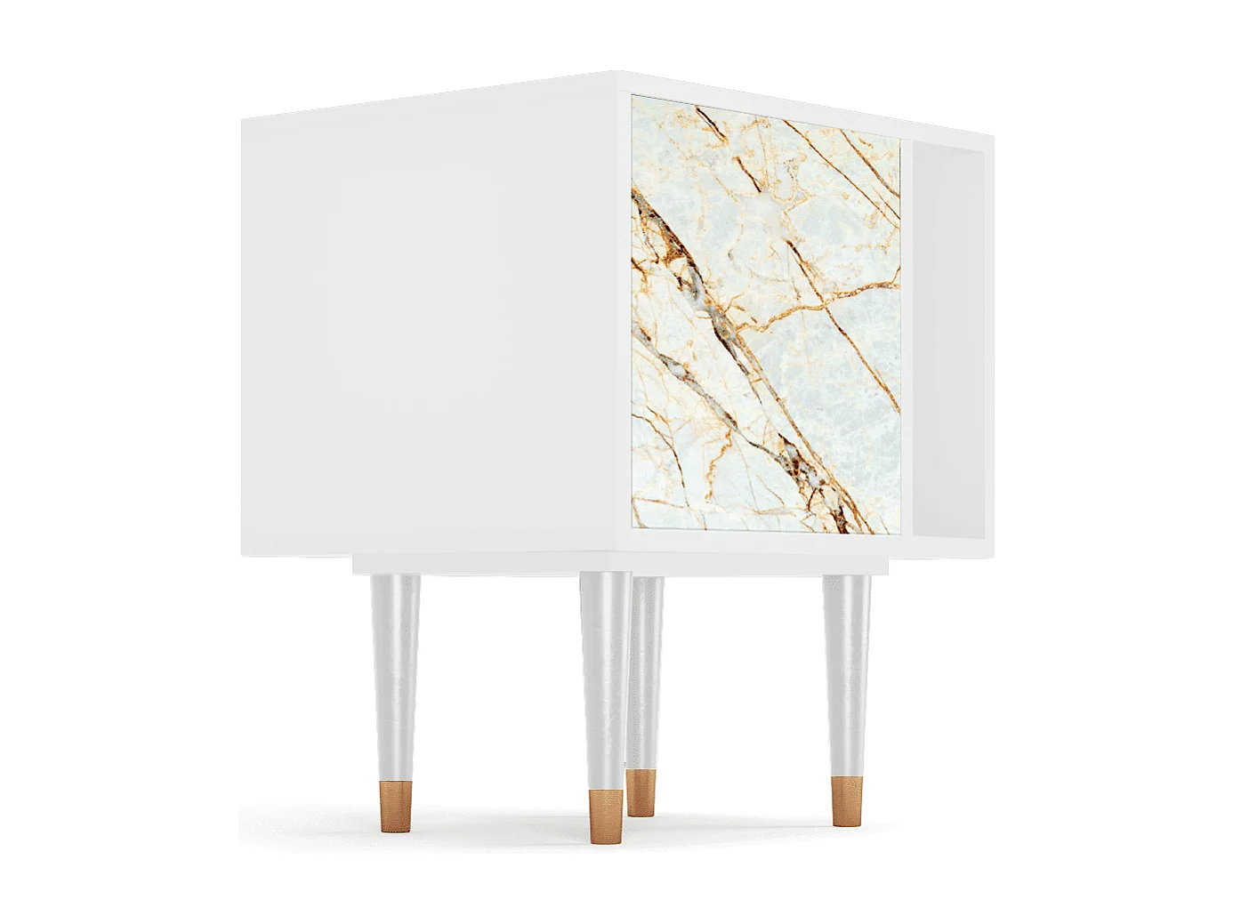 Table de nuit - 57х69х48 cm - S2 - Sabley Marble, Blanc