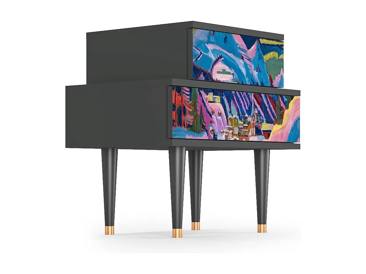 Comodino - 58х58х41 cm - NS1 - Davos Winter, Antracite