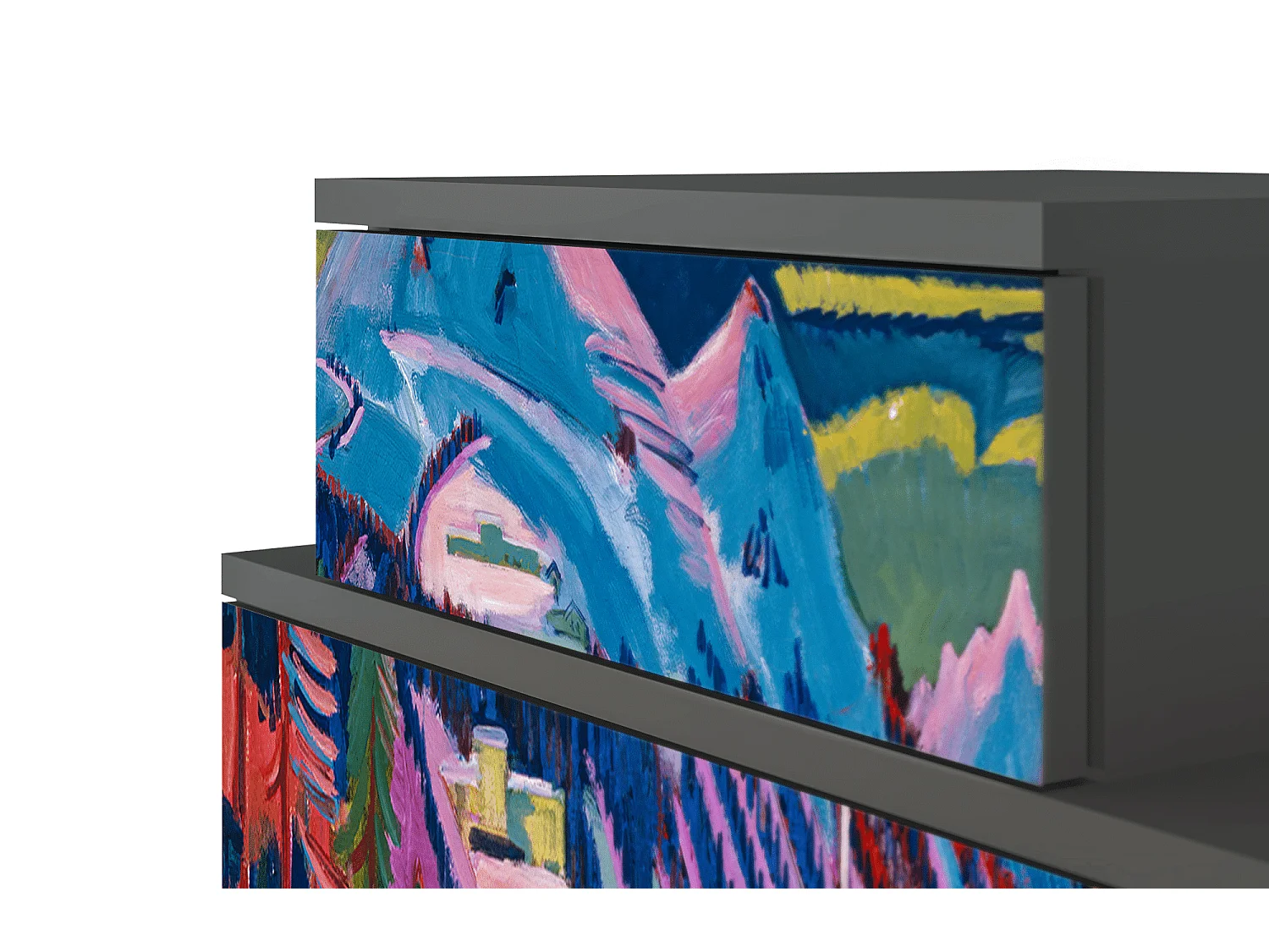 Comodino - 58х58х41 cm - NS1 - Davos Winter, Antracite