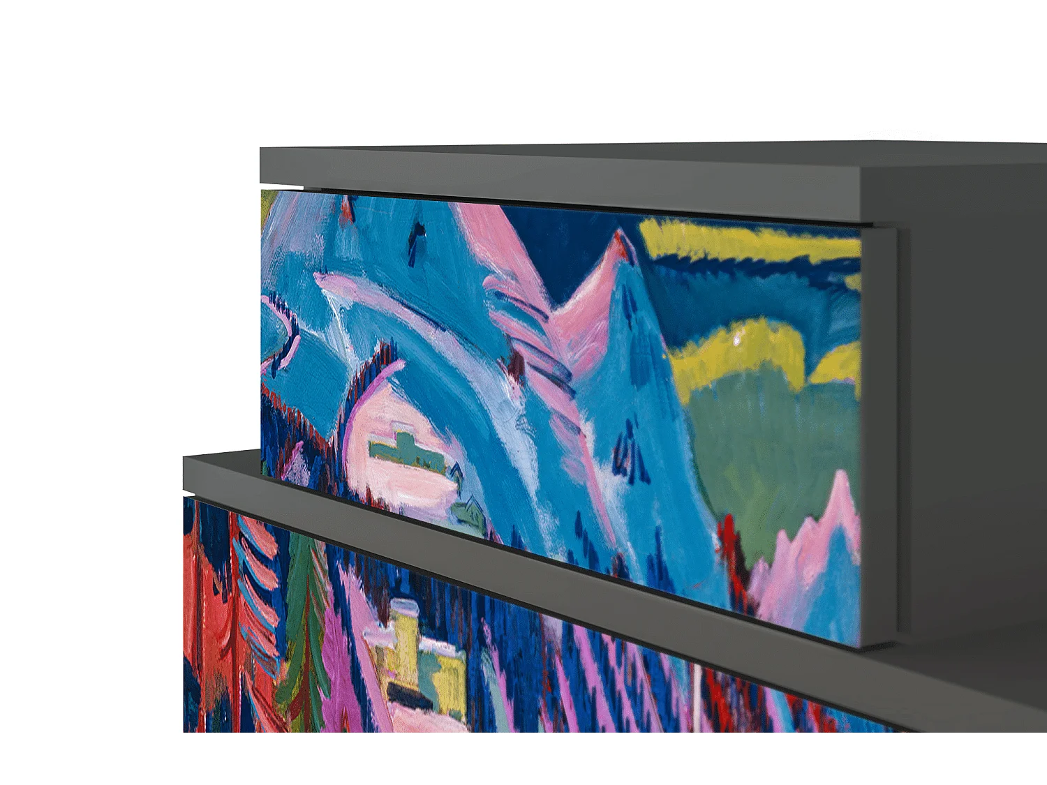 Table de nuit - 58х58х41 cm - NS1 - Davos Winter, Anthracite