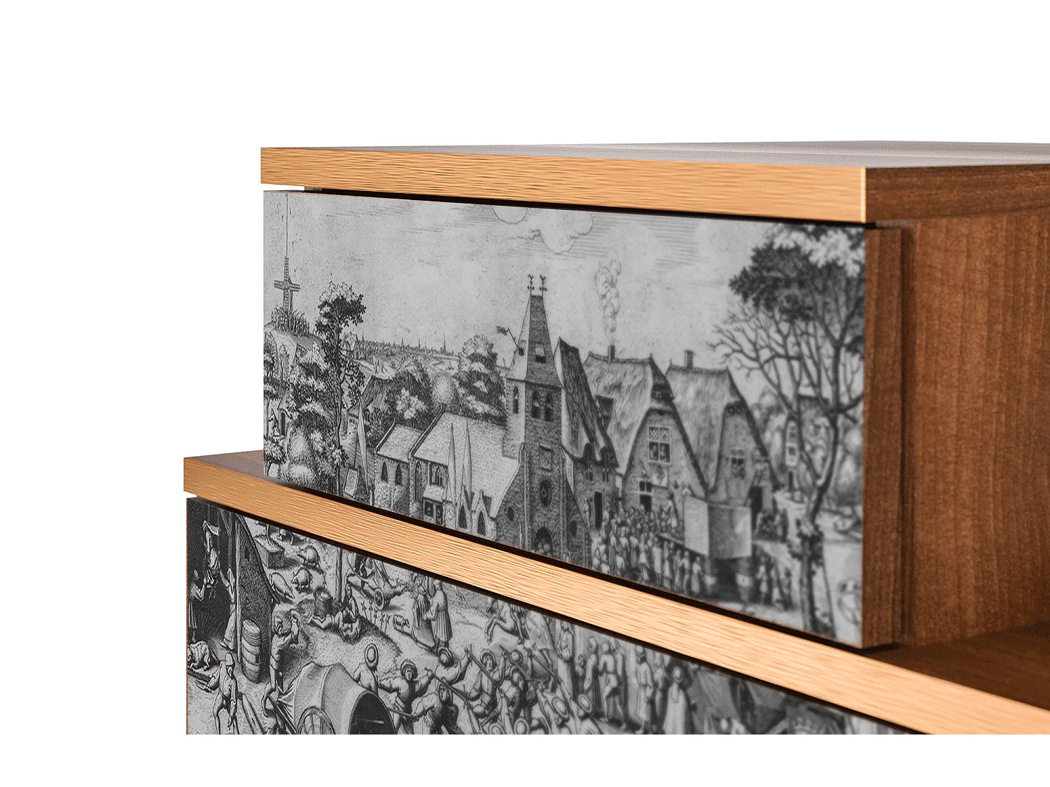 Mesita de noche - 58х58х41 cm - NS1 - The Festival of Saint, Nogal