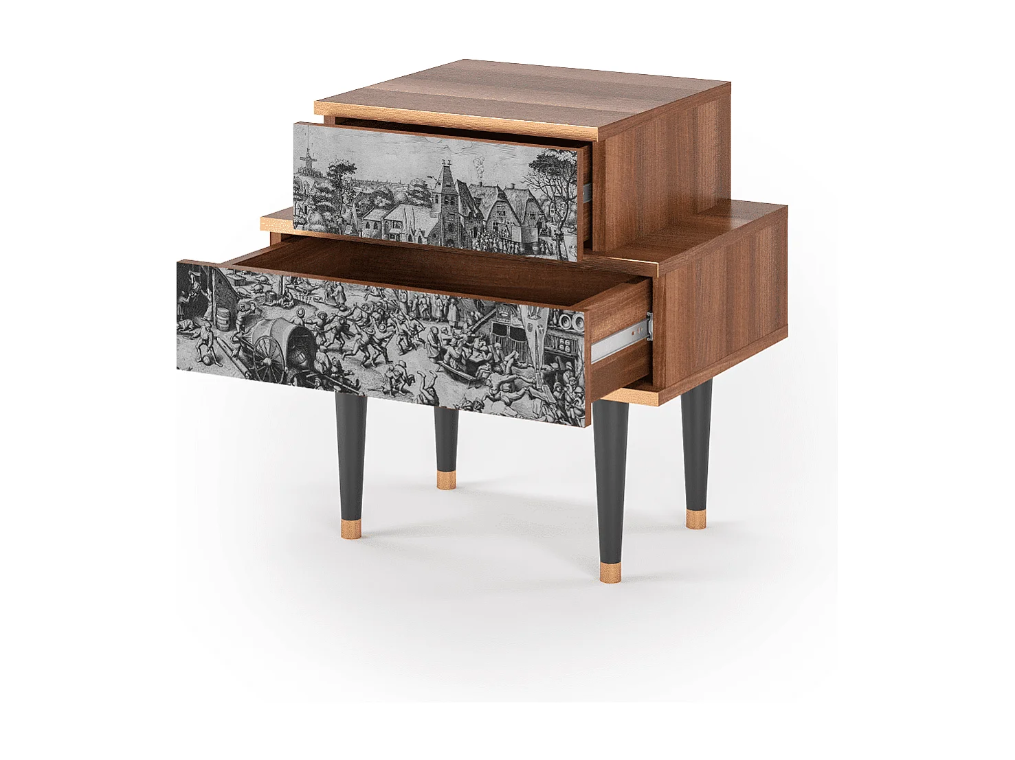 Mesita de noche - 58х58х41 cm - NS1 - The Festival of Saint, Nogal