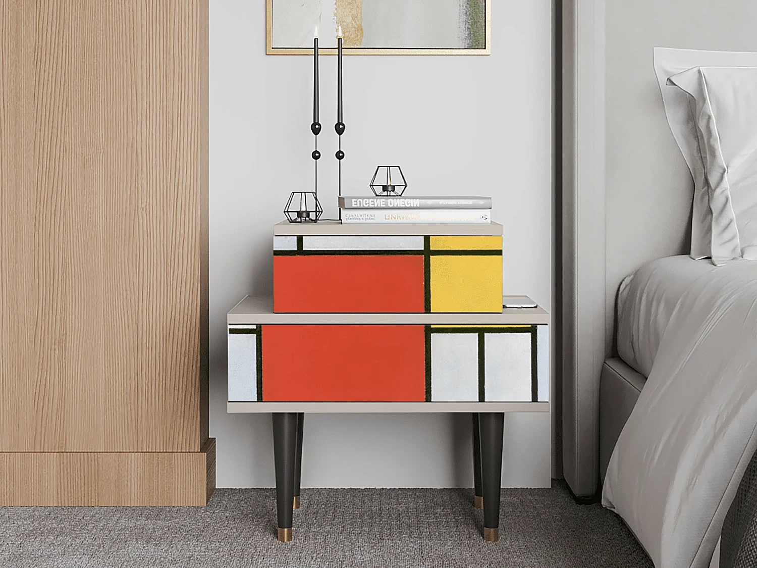 Table de nuit - 58х58х41 cm - NS1 - Composition, Sable