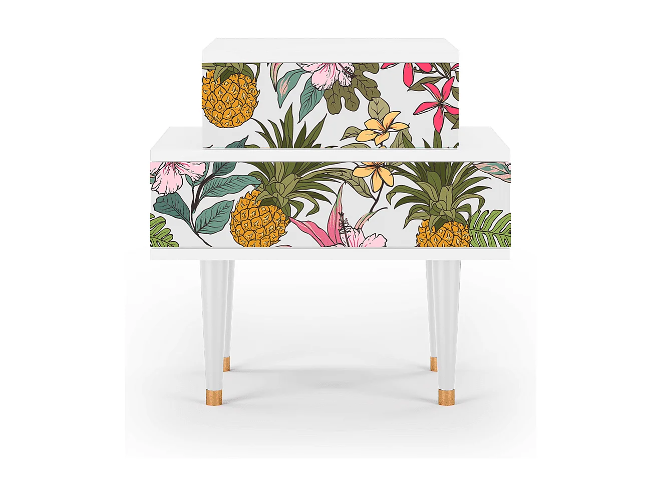 Stolik nocny - 58х58х41 cm - NS1 - Estival Fruit, Biały