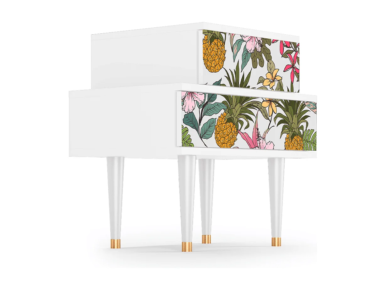 Stolik nocny - 58х58х41 cm - NS1 - Estival Fruit, Biały