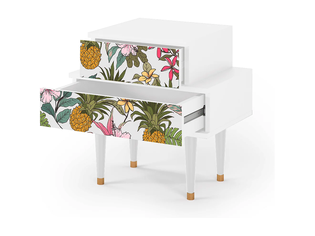 Stolik nocny - 58х58х41 cm - NS1 - Estival Fruit, Biały